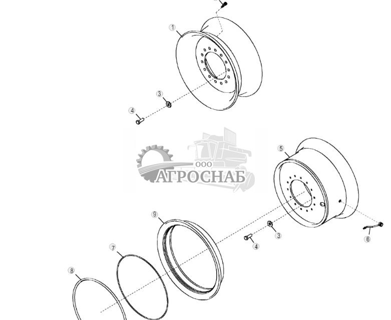 Колеса (переднее — 10 X 24 дюйма) (заднее — 9 X 24 дюйма) - ST3161 0.jpg